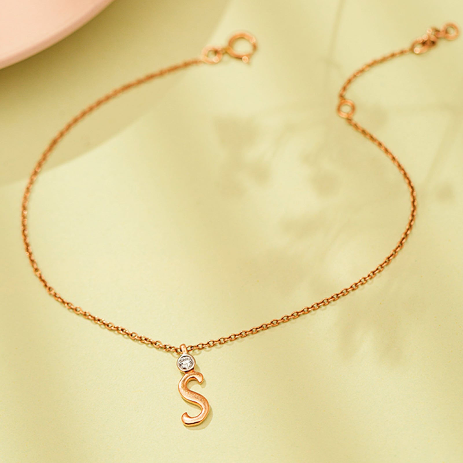 Charm Alphabet S Diamond Bracelet