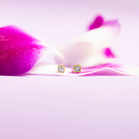 Clover Multipierce Diamond Stud Earrings