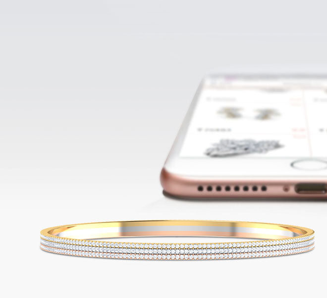 Tri-Tone Diamond Bangle