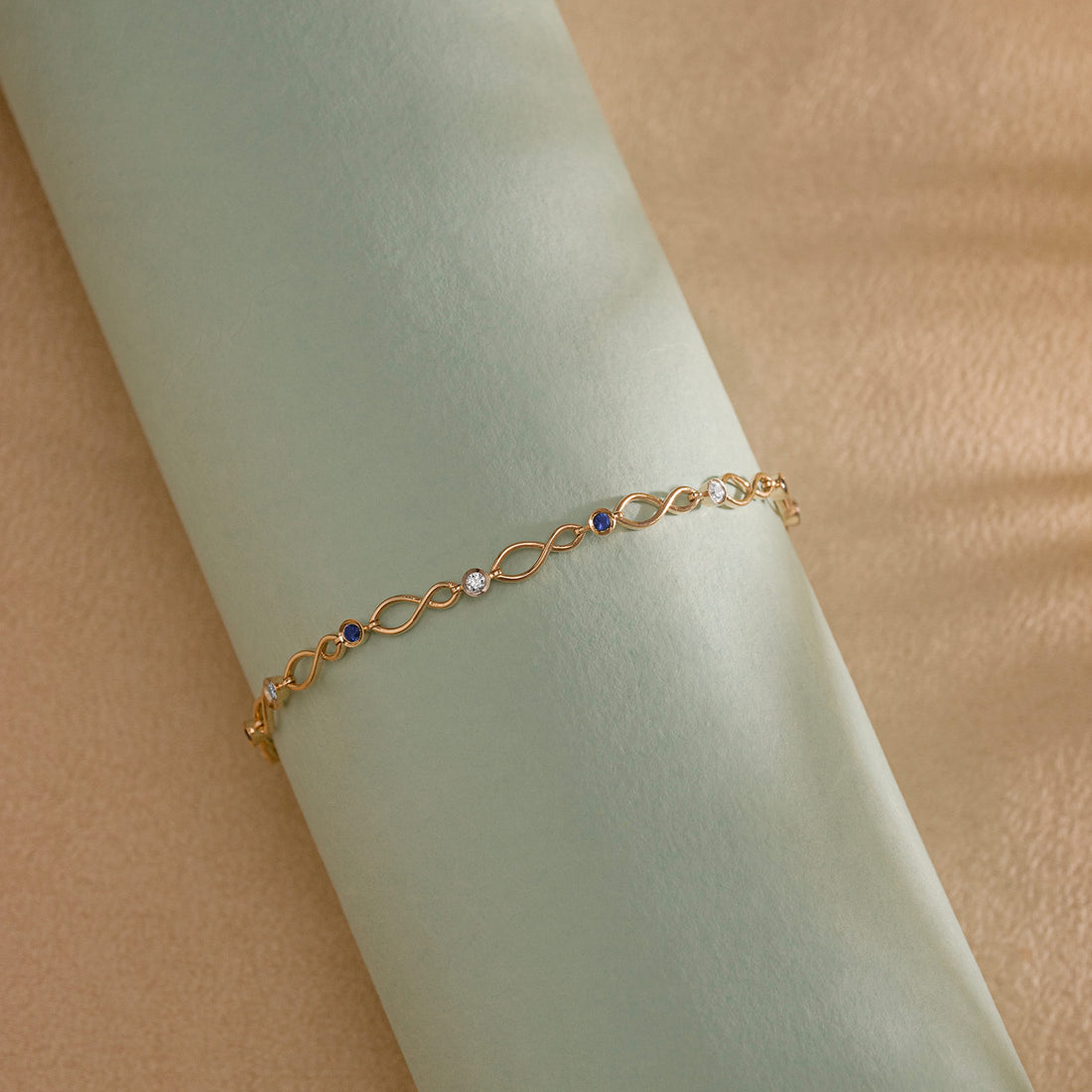 Shimmery Sauve Gemstone Chain Bracelet