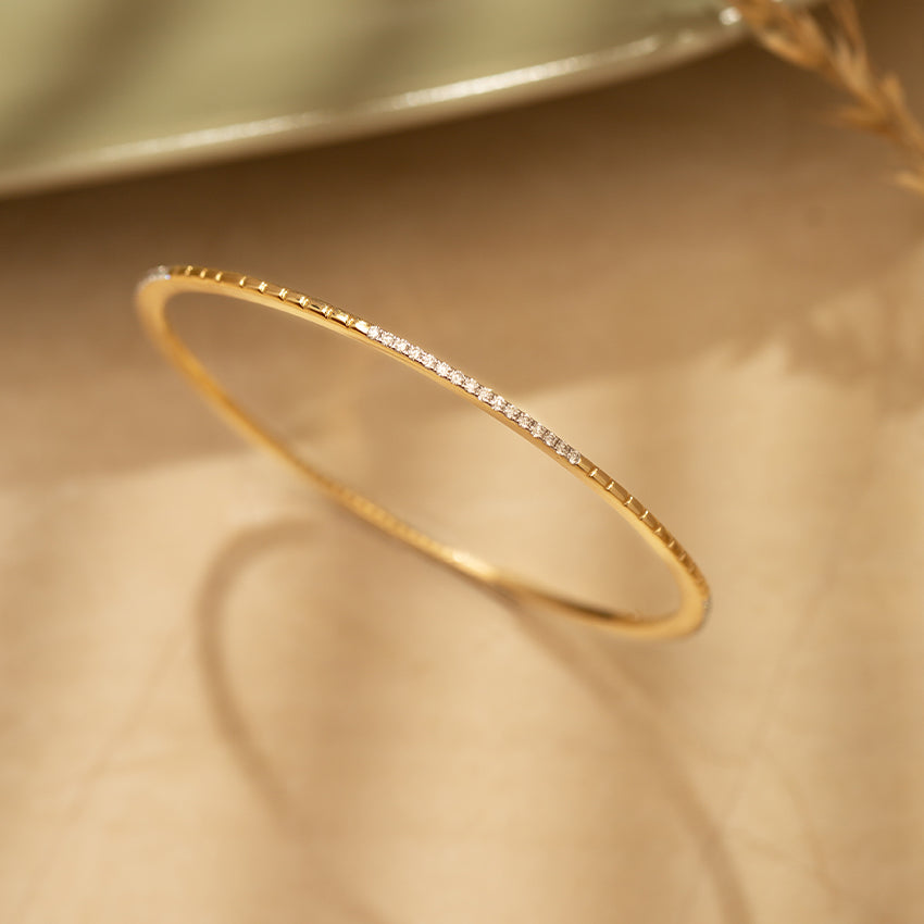 Glenda Textured Diamond Bangle