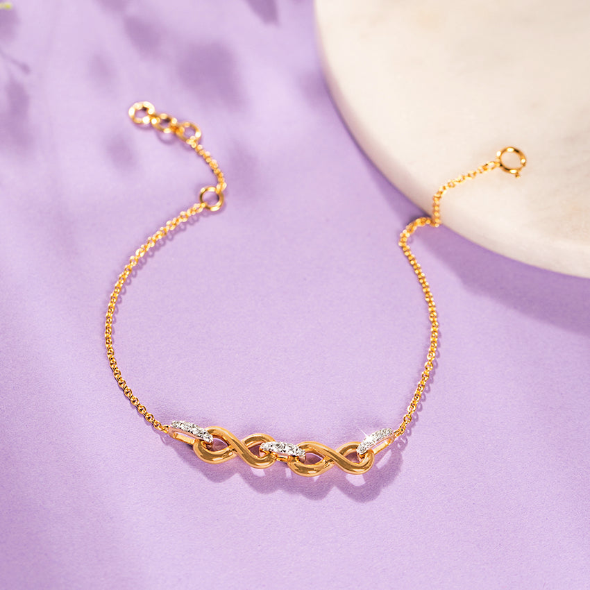 Twist And Twirl Infinity Diamond Bracelet