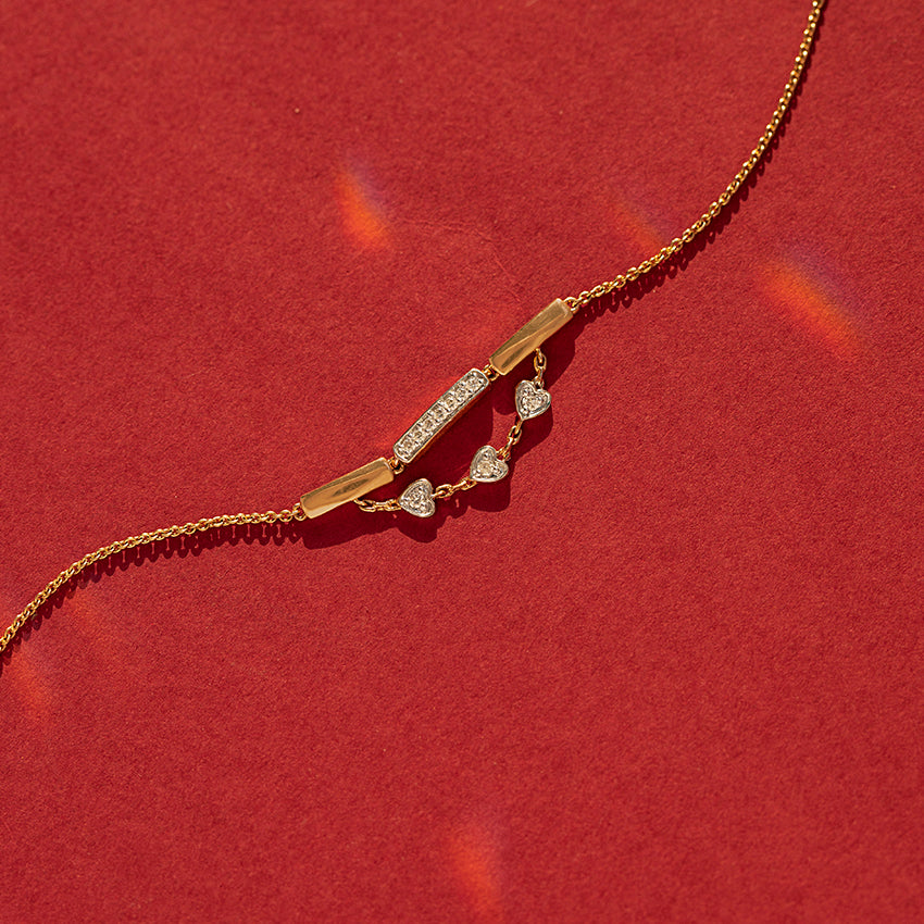Floating Hearts Diamond Bracelet