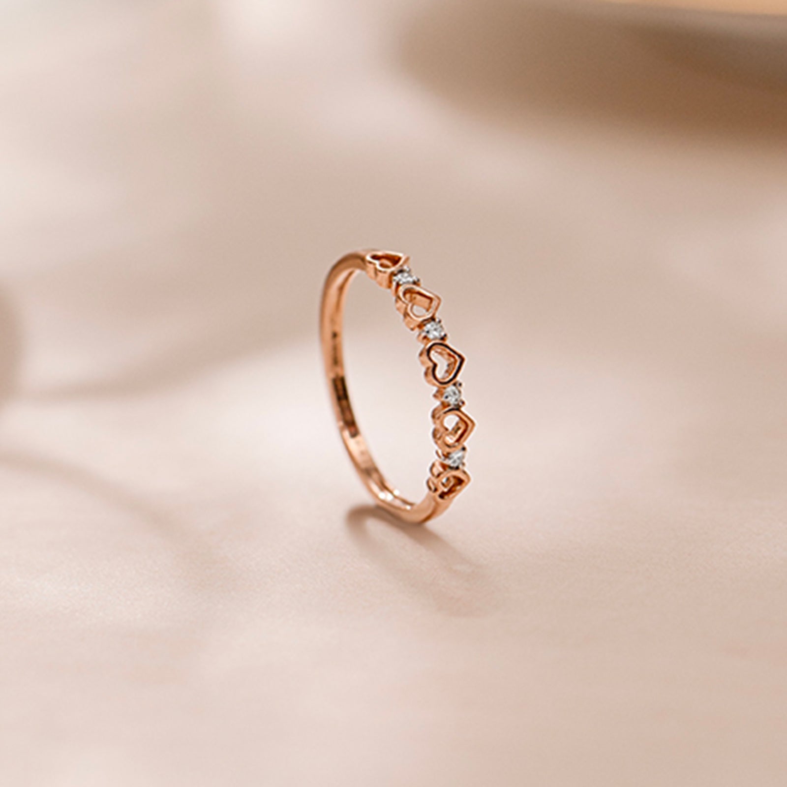 Glowing Heart Diamond Band