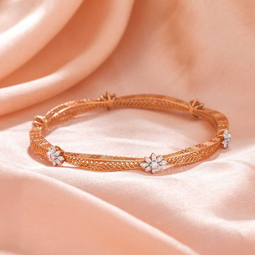 Daisy Mesh Diamond Bangle
