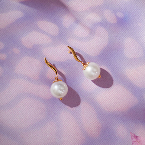 Snow Drop Pearl Drop Earrings