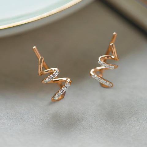 Smart Ribbon Diamond Earcuffs