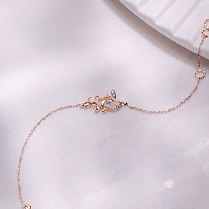 Akiha Leaf Diamond Bracelet