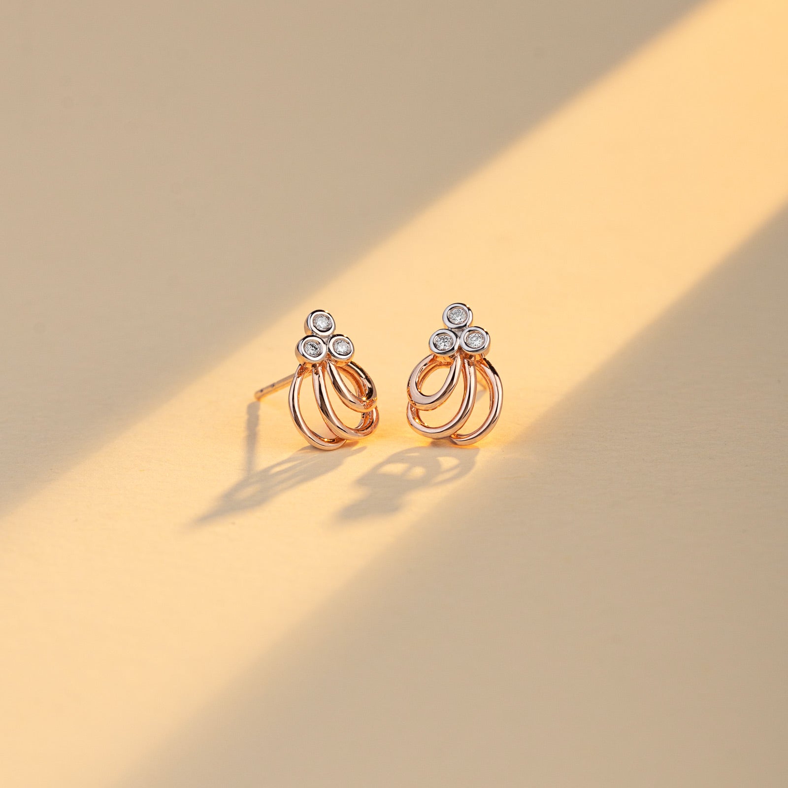 Delicate Posy Diamond  Stud Earrings