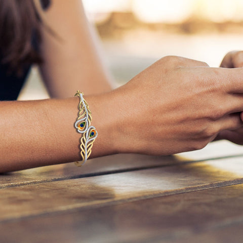 Peacock Feather Diamond Bracelet