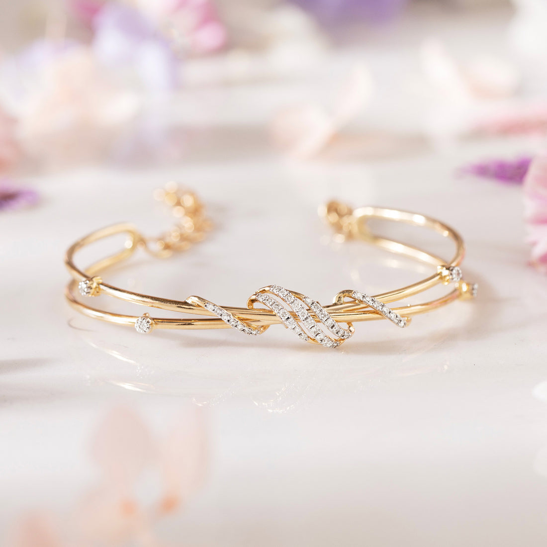 Jagvi Twisted Diamond Bracelet