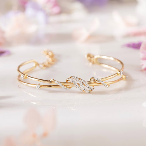 Jagvi Twisted Diamond Bracelet