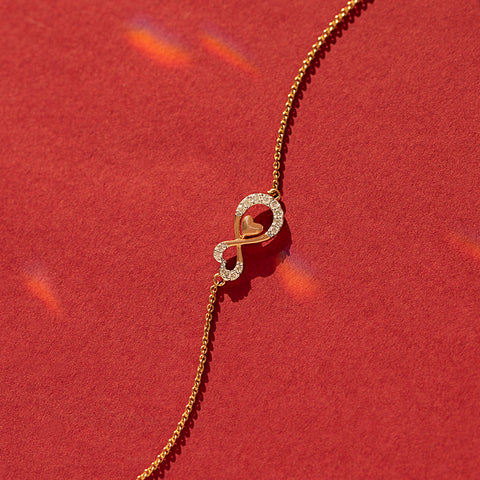 Entwined Diamond Infinity Heart Bracelet