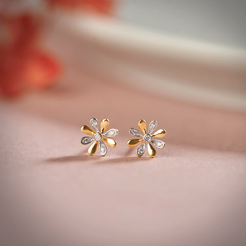 Flickery Floret Diamond Stud Earrings