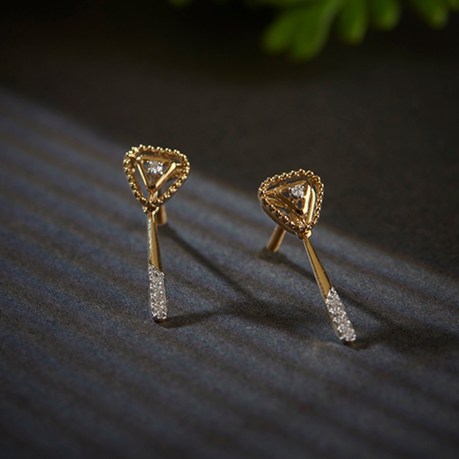 Trillion Diamond Drop Earrings