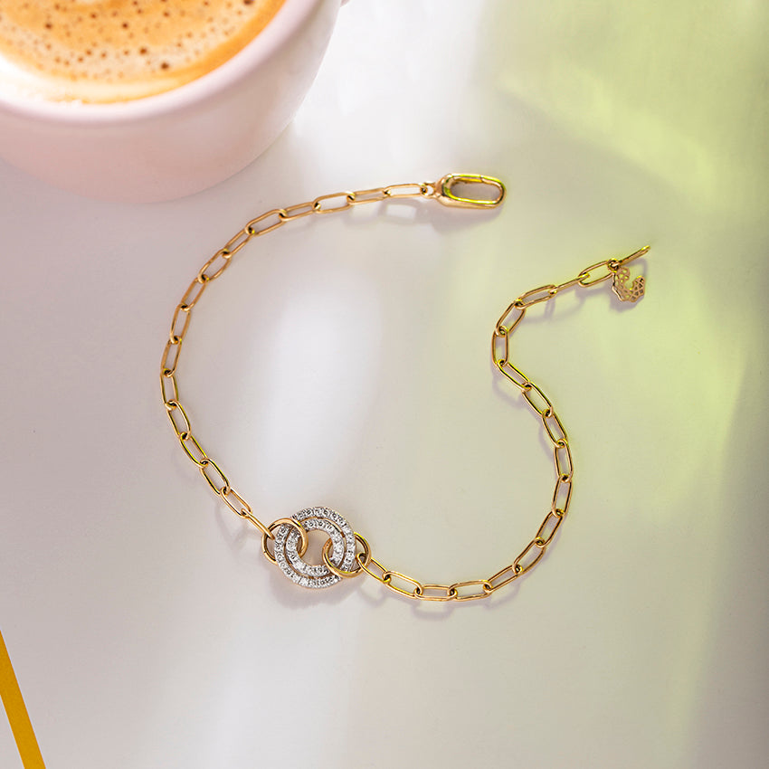 Entwined Links Diamond Bracelet