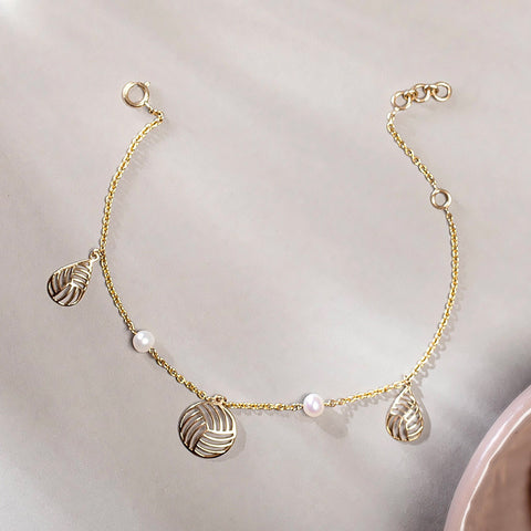 Aisha Cutout Charm Pearl Bracelet