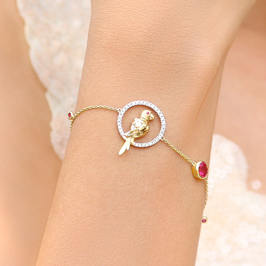 Delightful Parrot Gemstone Bracelet