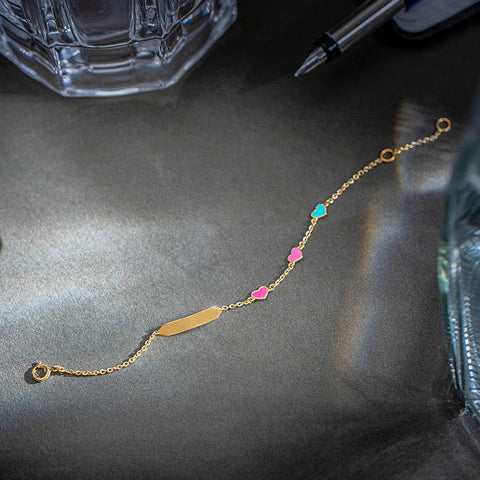Delicate Heart Personalised Kids' Gold Bracelet