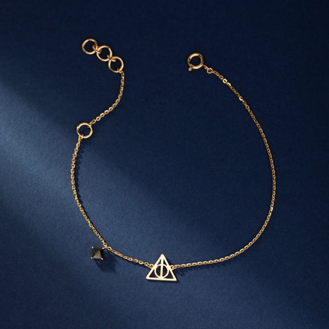 Deathly Hallows Black Onyx Bracelet