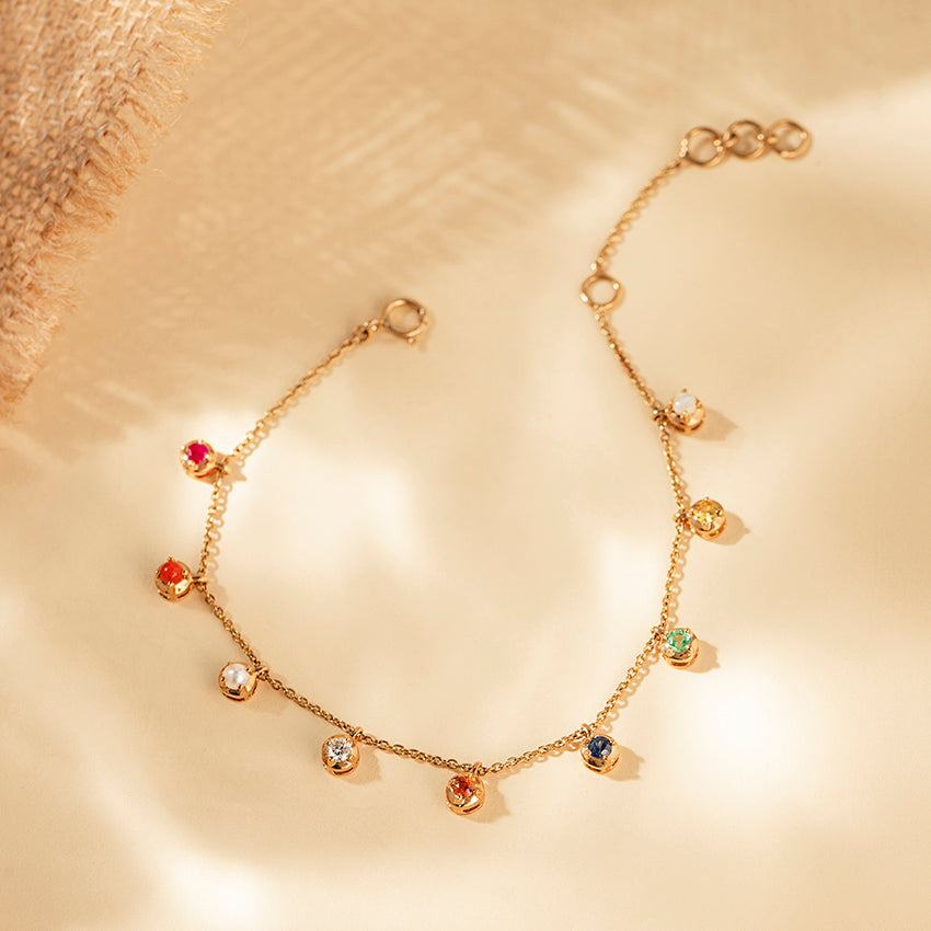 Swing Navratna Gemstone Bracelet