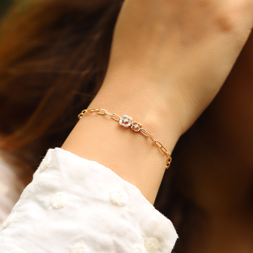 Twin Clover Diamond Bracelet