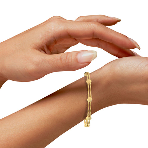 Anna Hexagon Gold Bangle