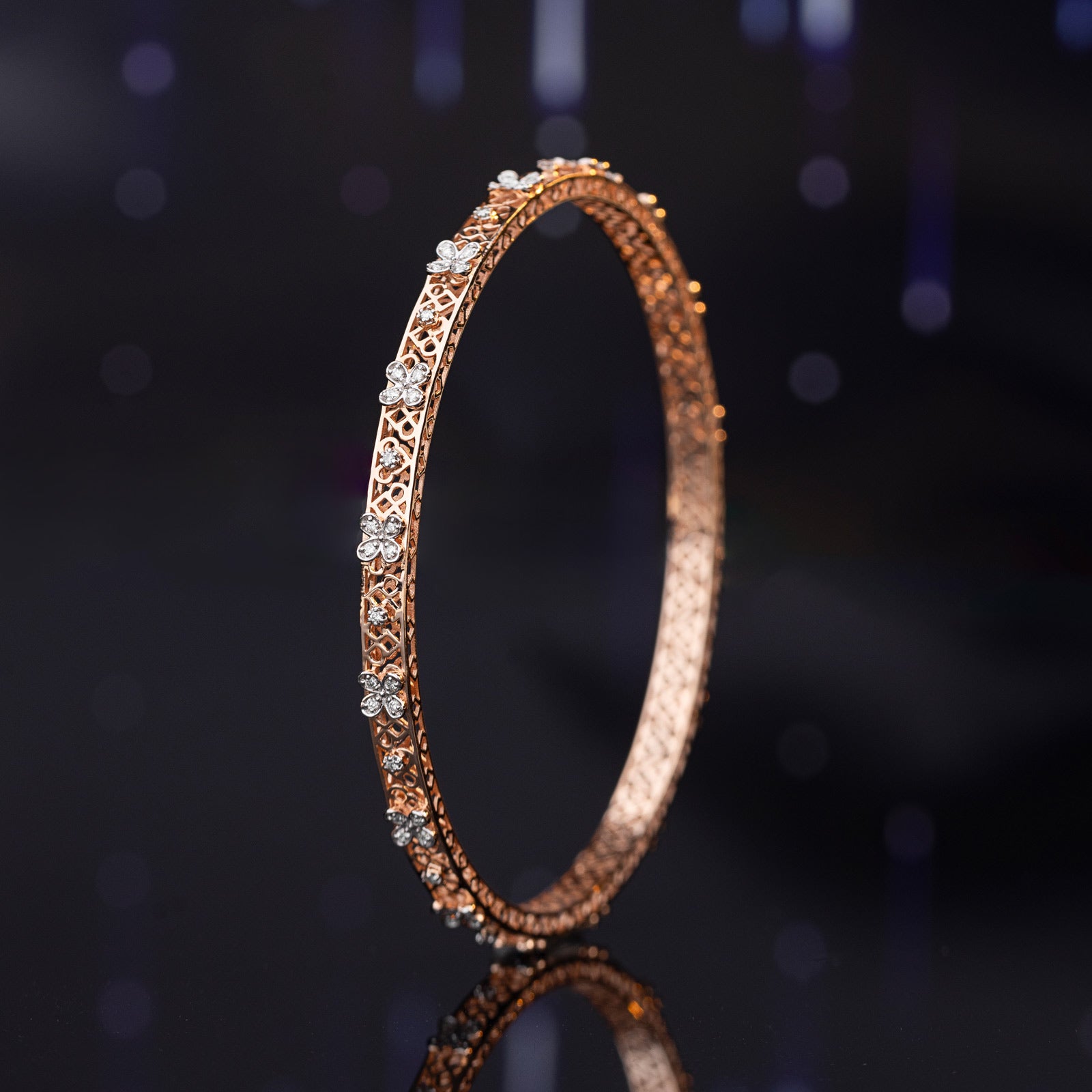 Lattice Lustre Diamond Bangle
