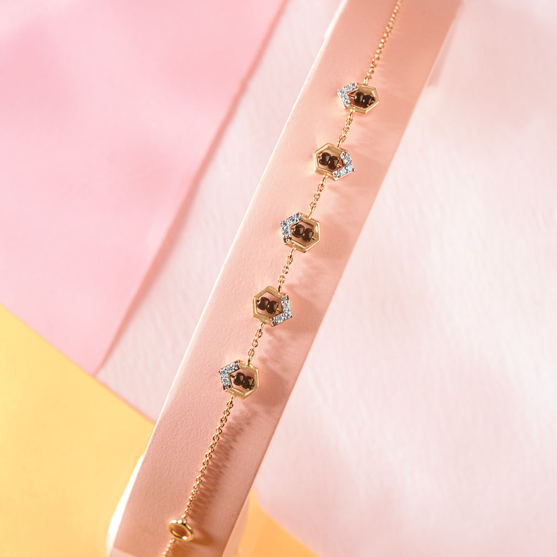 Hexa Encase Diamond Mangalsutra Bracelet
