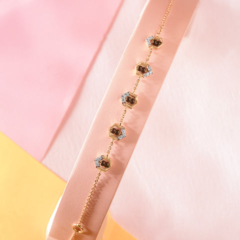 Hexa Encase Diamond Mangalsutra Bracelet