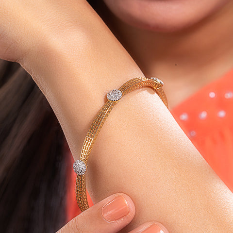 Mesh Cluster Diamond Bangle