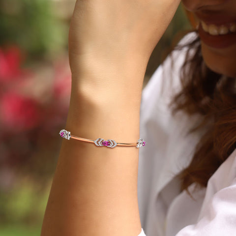 Charming Blush Gemstone Bangle