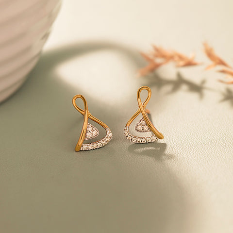 Simply Knot Diamond Stud Earrings