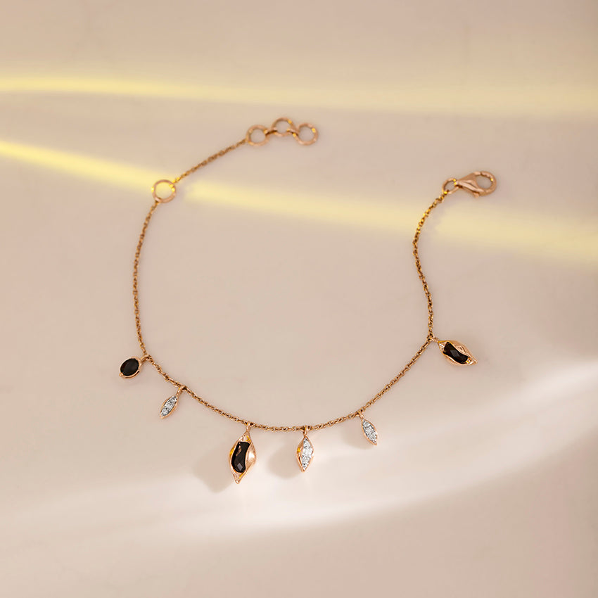 Hanging Buds Gemstone Chain Bracelet