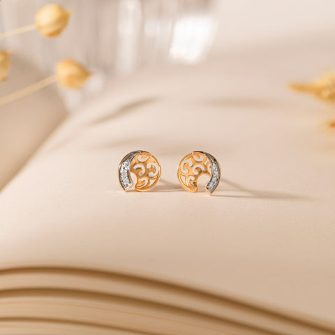 Shimmering Flowerburst Diamond Stud Earrings