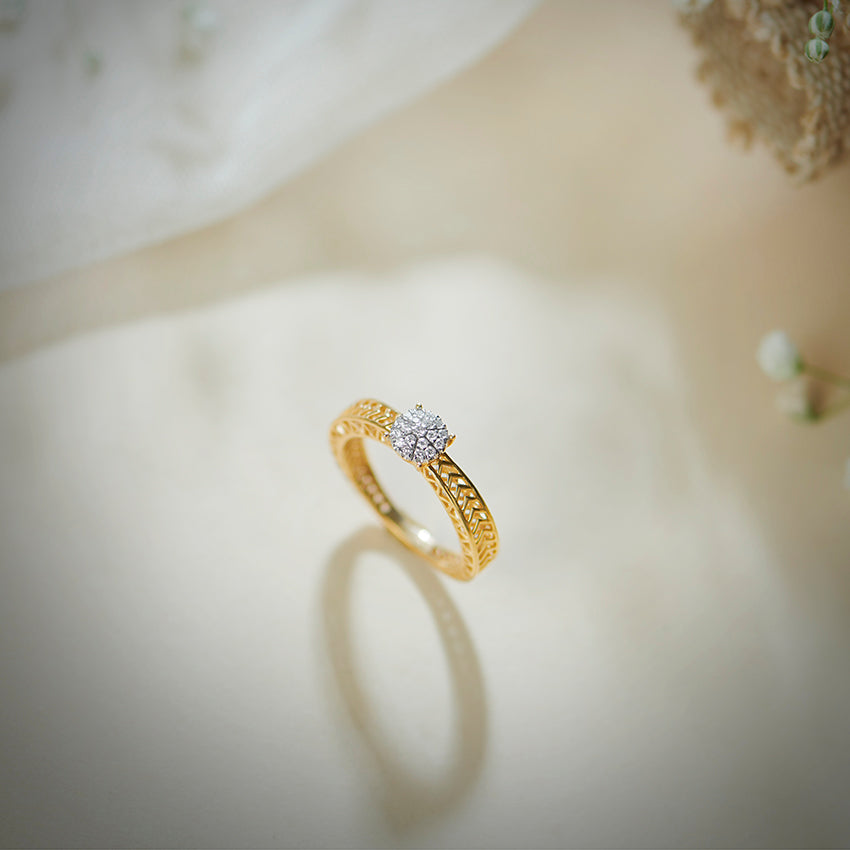 Chevron Mesh Diamond Ring