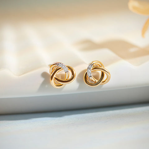 Swirly Knots Diamond Stud Earrings