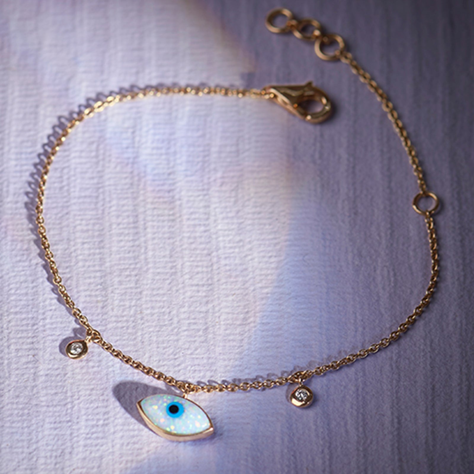 Gleaming Evil Eye Chain Bracelet