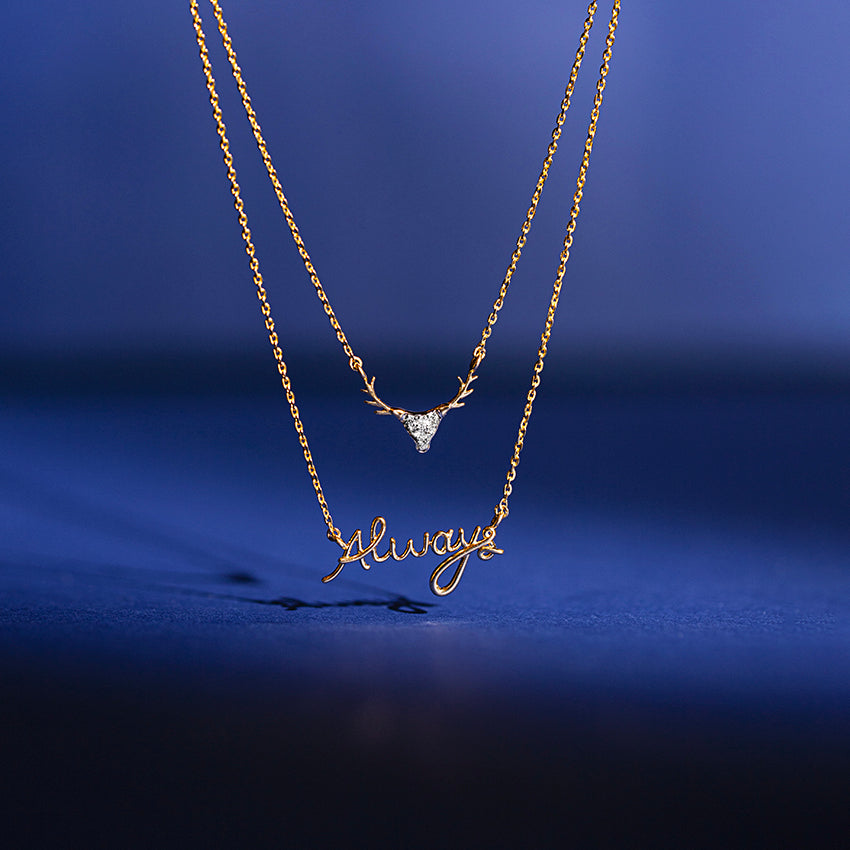 Stag Patronus & Always Diamond Necklace