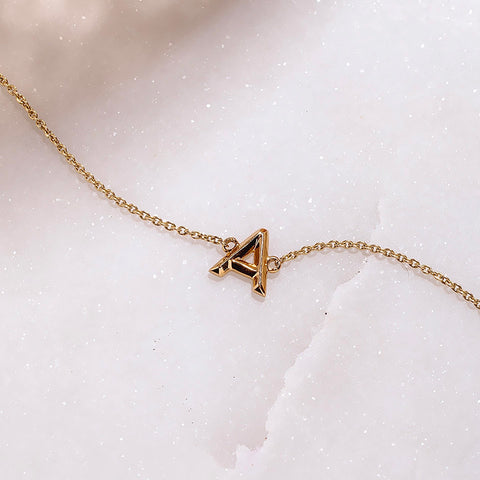 Bold Gold Alphabet A Bracelet