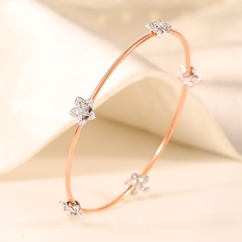 Delicate Blossom Diamond Bangle
