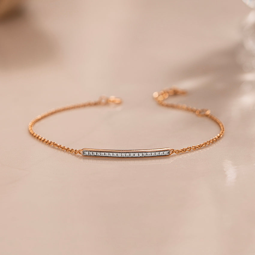 Sparkling Line Diamond Chain Bracelet