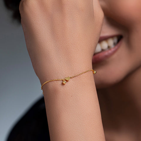 Heart Petal 22KT Gold Bracelets