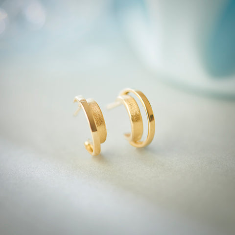 Duo Delights Gold Hoop Earrings