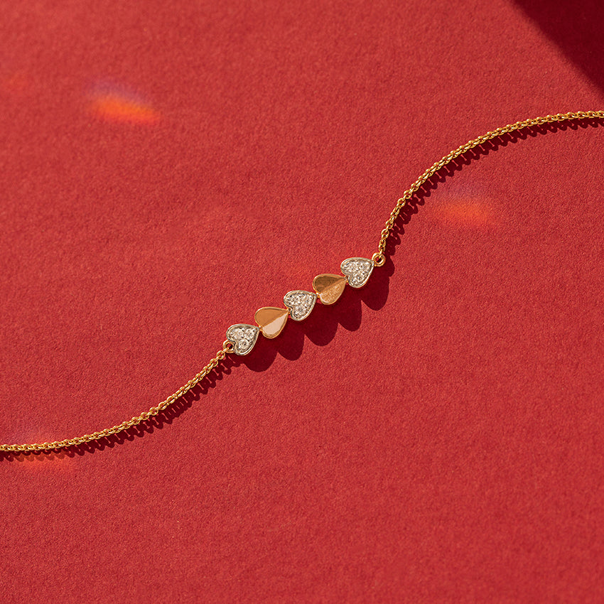 Fluttering Hearts Diamond Bracelet