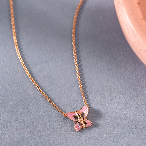 Cutesy Flutter Kids' Gold Necklace