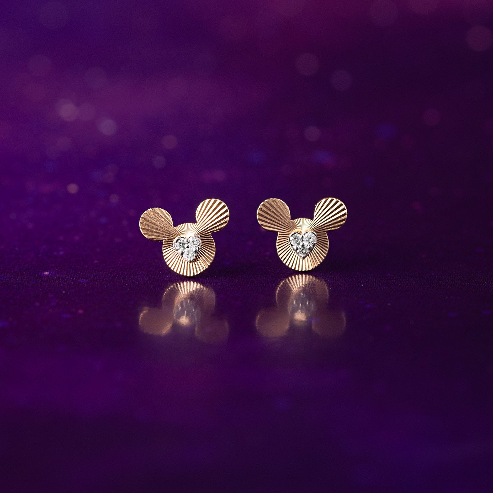 Mickey Mouse textured Diamond Earring