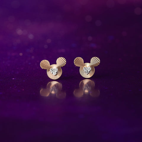 Mickey Mouse textured Diamond Earring
