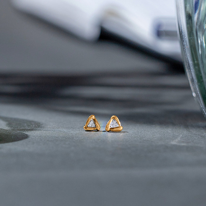 Dazzling Triangle Diamond Stud Earrings