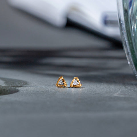 Dazzling Triangle Diamond Stud Earrings